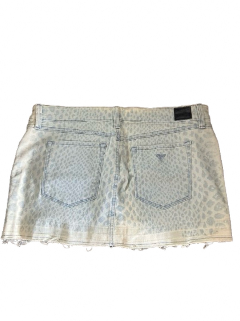 Guess Animal Print Denim Mini Skirt RAD Wash Cutoff NWT Size 30 Low Rise